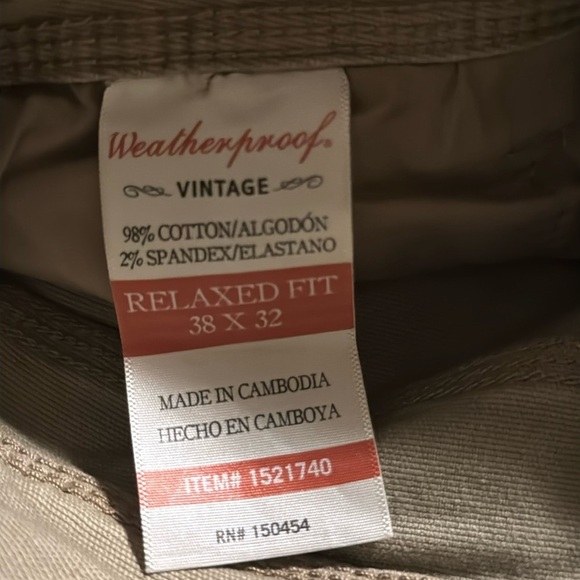 Weatherproof Vintage Men’s Flex Utility Pant Tan 38x32 - Picture 13 of 15